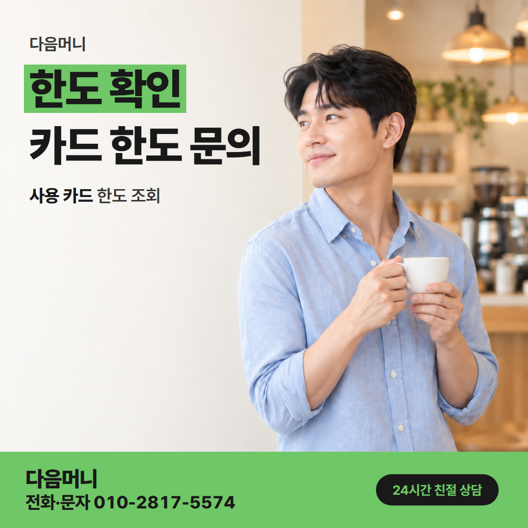 다음머니 롯데카드깡 결제일이 지난 뒤 조회한 롯데카드 남은 한도